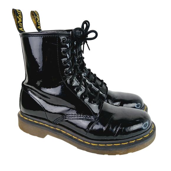 Dr. Martens Women's SZ 8 1460 Women's Patent Leather Lace Up Boots in Black - Picture 2 of 9
